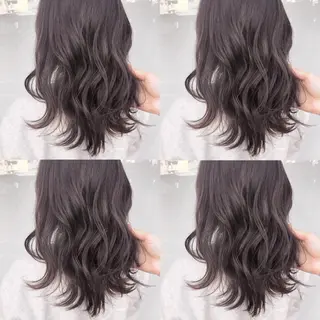 ミディアム カラー ウルフカット ハッシュカット/七海のヘアスタイル