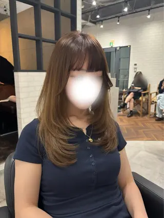 セミロング カラー ヘアアレンジ kei/透明感カラー /ベージュ/インナーのヘアスタイル