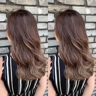 セミロング カラー 似合わせ/ブリーチ カラー.岡田友仁のヘアスタイル