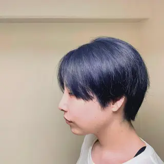 ショート 横山ダブルカラー ハイライト透明感カラのヘアスタイル
