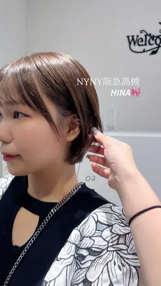 ショート カラー 韓国ヘア🇰🇷/ニ ュアンスパーマ/ヒナのヘアスタイル