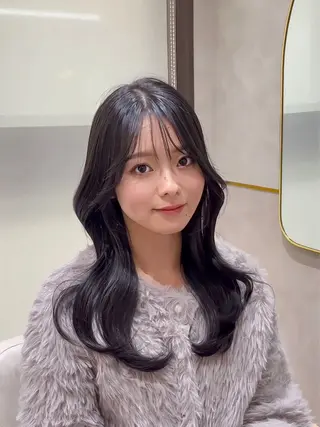 セミロング カラー 高槻No.1🇰🇷 韓国ヘア　橋口陽太のヘアスタイル