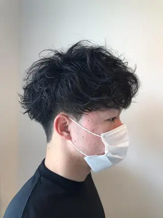 ショート パーマ メンズ ニュアンスパーマ/ レイヤー/茶屋町のヘアスタイル