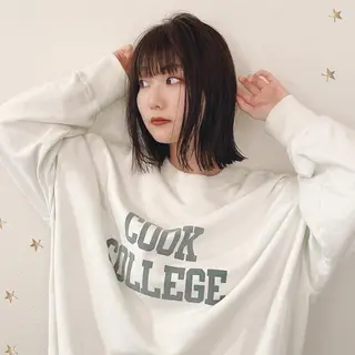 ミディアム カラー 市川 千夏のヘアスタイル