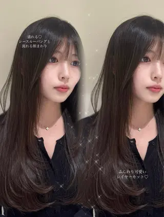 ロング 韓国レイヤー💋/ ワンホン/NANAのヘアスタイル