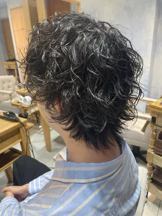 ミディアム パーマ メンズ 【店長】 草間大輔のヘアスタイル
