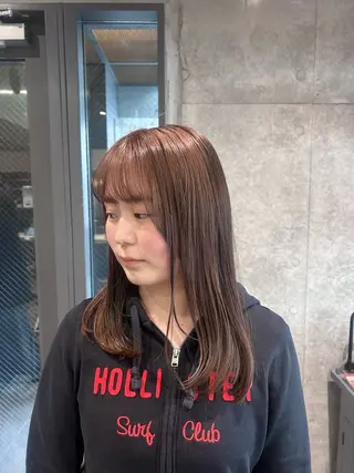 セミロング カラー 透明感カラー/縮毛/ chino🍀のヘアスタイル