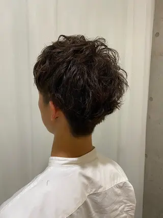 ショート カラー パーマ メンズ 田中 アキオのヘアスタイル