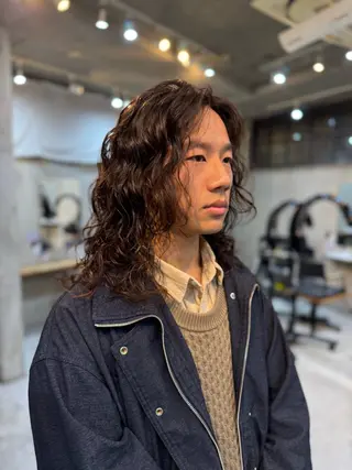 ミディアム パーマ/パーマ落とし /メンズカット/ヒロのヘアスタイル