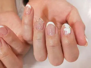 ネイル はばすみれ🎀ﾈｲﾙ 光ﾌｪｲｼｬﾙ ﾍｱのネイルデザイン