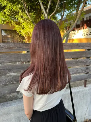 セミロング カラー パーマ ヘアアレンジ ちひろ /似合わせカラーのヘアスタイル