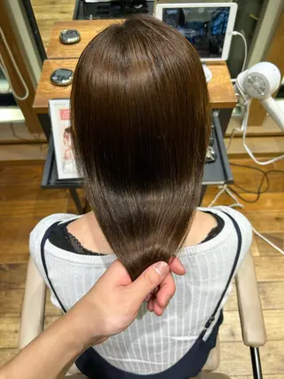 ミディアム カラー パーマ 新宿✨顔周りカット 韓国ヘア/坂本亜裟海のヘアスタイル