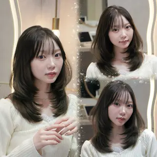 ミディアム 新宿/美髪矯正/ 透明感カラー/たくのヘアスタイル