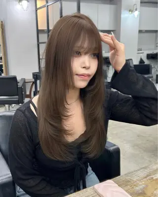 ロング レイヤーカット／韓国 🤎きのした いちかのヘアスタイル