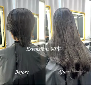 ロング シールエクステ特化 ハイトーン、NANAのヘアスタイル