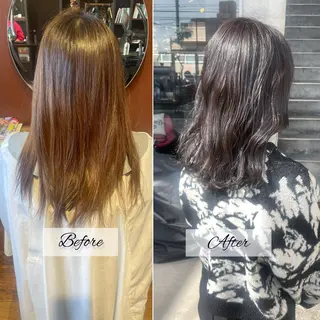 セミロング カラー 日高 香織のヘアスタイル