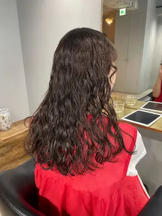 セミロング カラー パーマ 【表参道】Ruri デジタルパーマのヘアスタイル