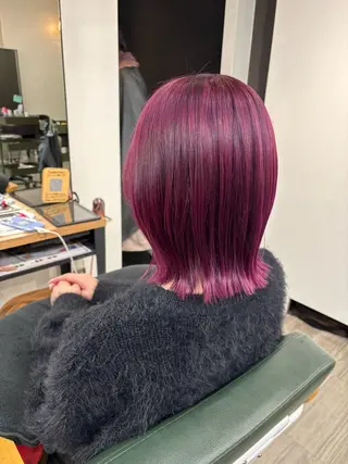 ミディアム カラー 福石 玲華のヘアスタイル