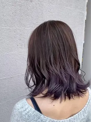 ミディアム カラー 中川 茜里のヘアスタイル