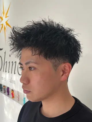 ショート パーマ メンズ 【店長】メンズ職人 短髪　ハイトーン🔥のヘアスタイル