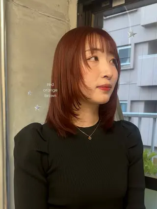 ミディアム カラー 暖色カラー/レイヤー 🌙 オノユリカのヘアスタイル