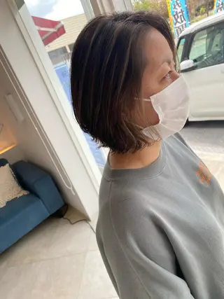 ミディアム カラー 饒平名 知也のヘアスタイル