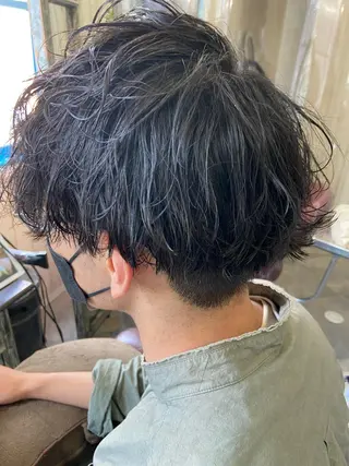 ショート パーマ メンズ カットパーマ✂️ 小坂田玲亜のヘアスタイル