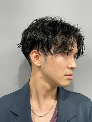 パーマ メンズ ボブモデル募集/ 青木亮太郎のヘアスタイル