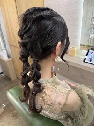 セミロング ヘアアレンジ 縮毛矯正/ /関内/あべももこのヘアスタイル