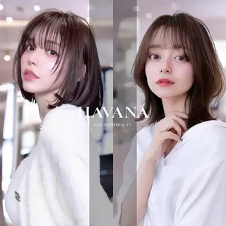 ミディアム カラー HAVANA.天神 【レイヤー/ボブ】のヘアスタイル
