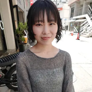 ミディアム パーマ 水原波津輝/ボブ /ニュアンスパーマのヘアスタイル