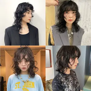 パーマ ハッシュレイヤー ༊*·˚ リナのヘアスタイル