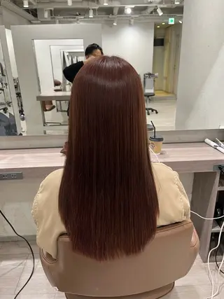 セミロング カラー 縮毛矯正 特化生田のヘアスタイル