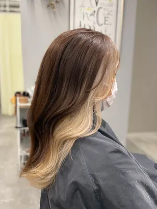 ロング カラー 巻ける髪質改善🫧ハ イライト/永田汰伊智のヘアスタイル