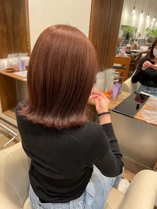 ミディアム カラー 【完全個室】髪質改善 暖色カラー/山崎唯奈のヘアスタイル
