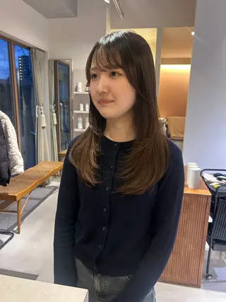 ロング レイヤーカット/ツヤ 縮毛矯正/アチワのヘアスタイル