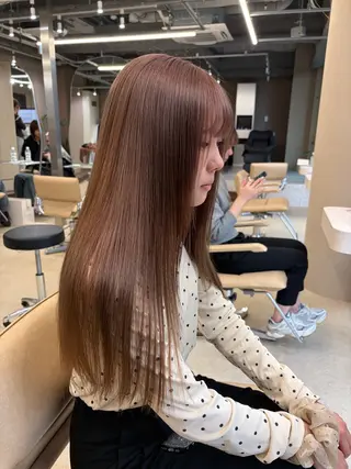 ロング 💛透明感ハイトーン /ブリーチ縮毛💛のヘアスタイル