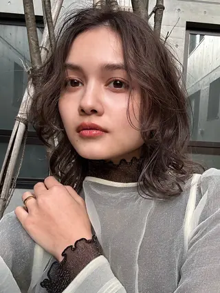 セミロング ふじ ここなのヘアスタイル