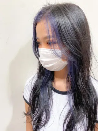 ロング カラー ヘアアレンジ ハイトーンカラー🌈 メンズパーマ鈴木康平のヘアスタイル