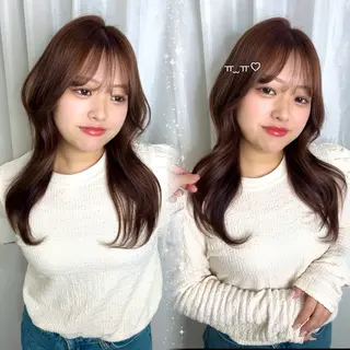 セミロング 𝜗𝜚ブリーチ ／レイヤー𝜗𝜚のヘアスタイル