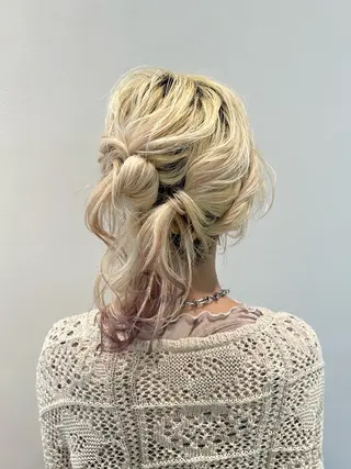 ミディアム ヘアアレンジ ナチュラル×色気パ ーマ 渋谷/マナミのヘアスタイル
