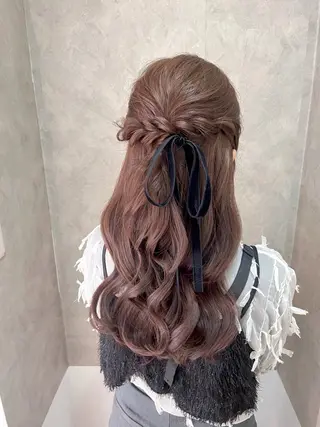 ロング ヘアアレンジ 参列♡デートゆるふわ ヘアメイク🎀みゆうのヘアスタイル