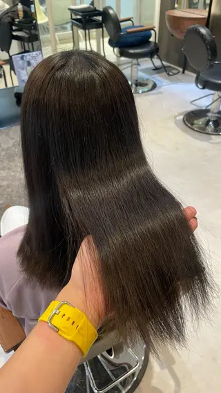 ロング カラー オリーブカラー🫒/ ハッシュカット/みゆのヘアスタイル