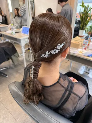 セミロング ヘアアレンジ 🎀ヘアセット/艶髪 /はやしほのか🎀のヘアスタイル