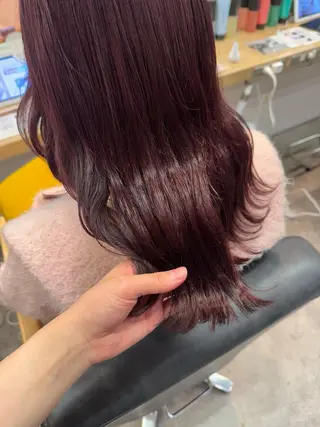セミロング カラー 縮毛矯正/エクステ /艶カラー/ヘアメのヘアスタイル