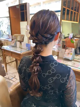 ロング カラー ヘアアレンジ 吉水 彩乃 /ボブ/艶感カラーのヘアスタイル