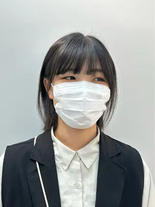 ショート カラー パーマ ヘアアレンジ メンズ キッズ ネイル マツエク・マツパ アイブロウ 切りっぱなしヘアボブ ミディアムヘアRYOのヘアスタイル