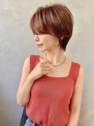 ショート カラー LA KING GINZA TOKYO所属・🧡ショートの達人 🧡SHOのヘアスタイル