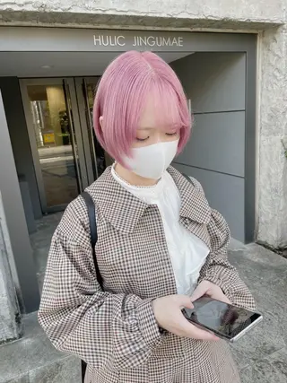 ショート カラー ヘアアレンジ メンズ キッズ 💟Chloe原宿店 🩶ハイトーンのヘアスタイル