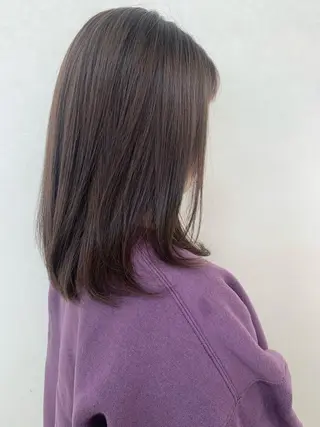 ミディアム カラー 立川 奈那子のヘアスタイル